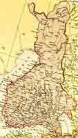 old map of Finland before the Winter War